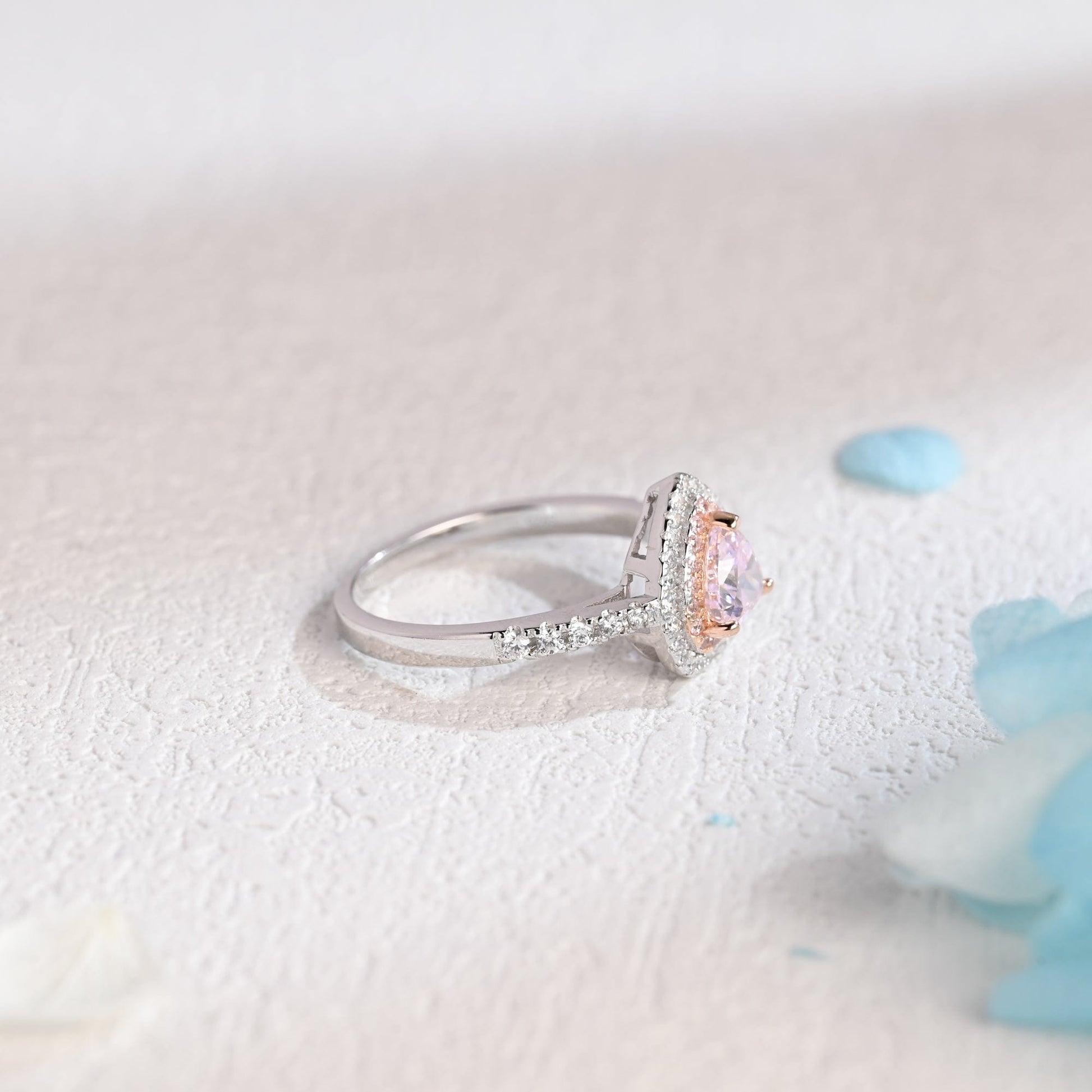 CausYou Heart cut moissanite engagement ring CausYou Solid Gold Heart Cut Pink Sapphire Engagement Ring, Promise Ring, Proposal Ring, Gift for Woman