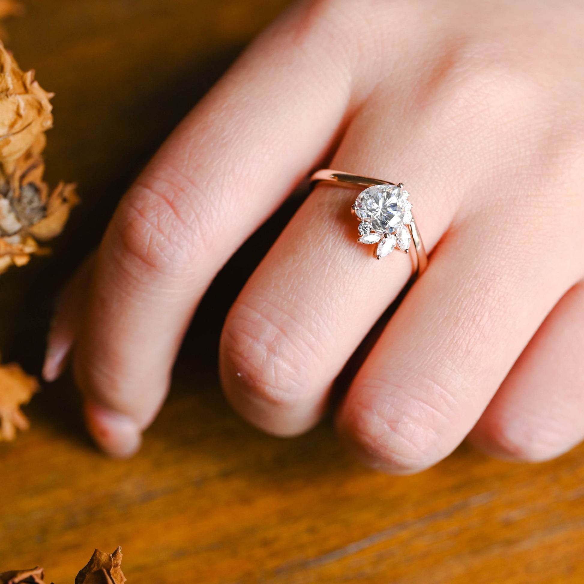 CausYou Heart cut moissanite engagement ring Solid Gold Heart Cut Moissanite Engagement Ring