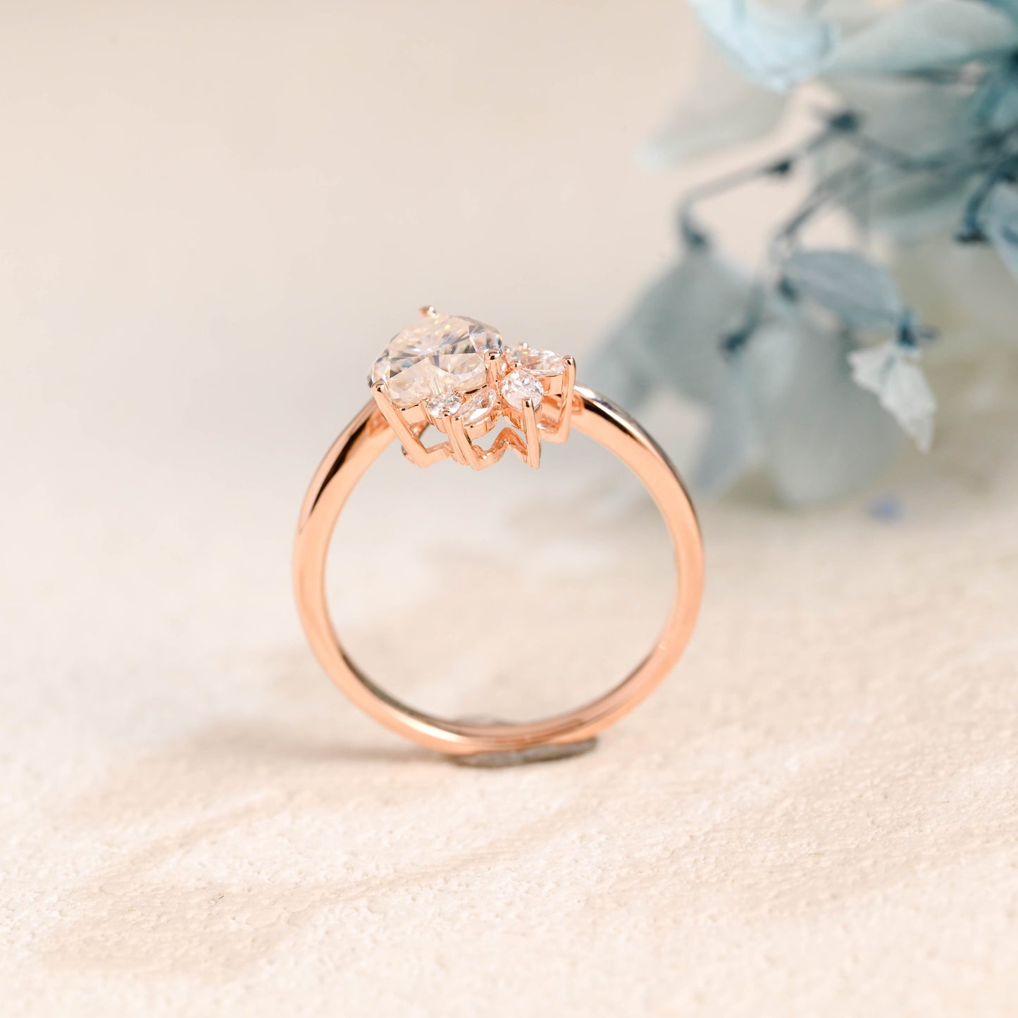 CausYou Heart cut moissanite engagement ring Solid Gold Heart Cut Moissanite Engagement Ring