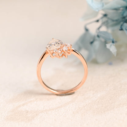 CausYou Heart cut moissanite engagement ring Solid Gold Heart Cut Moissanite Engagement Ring