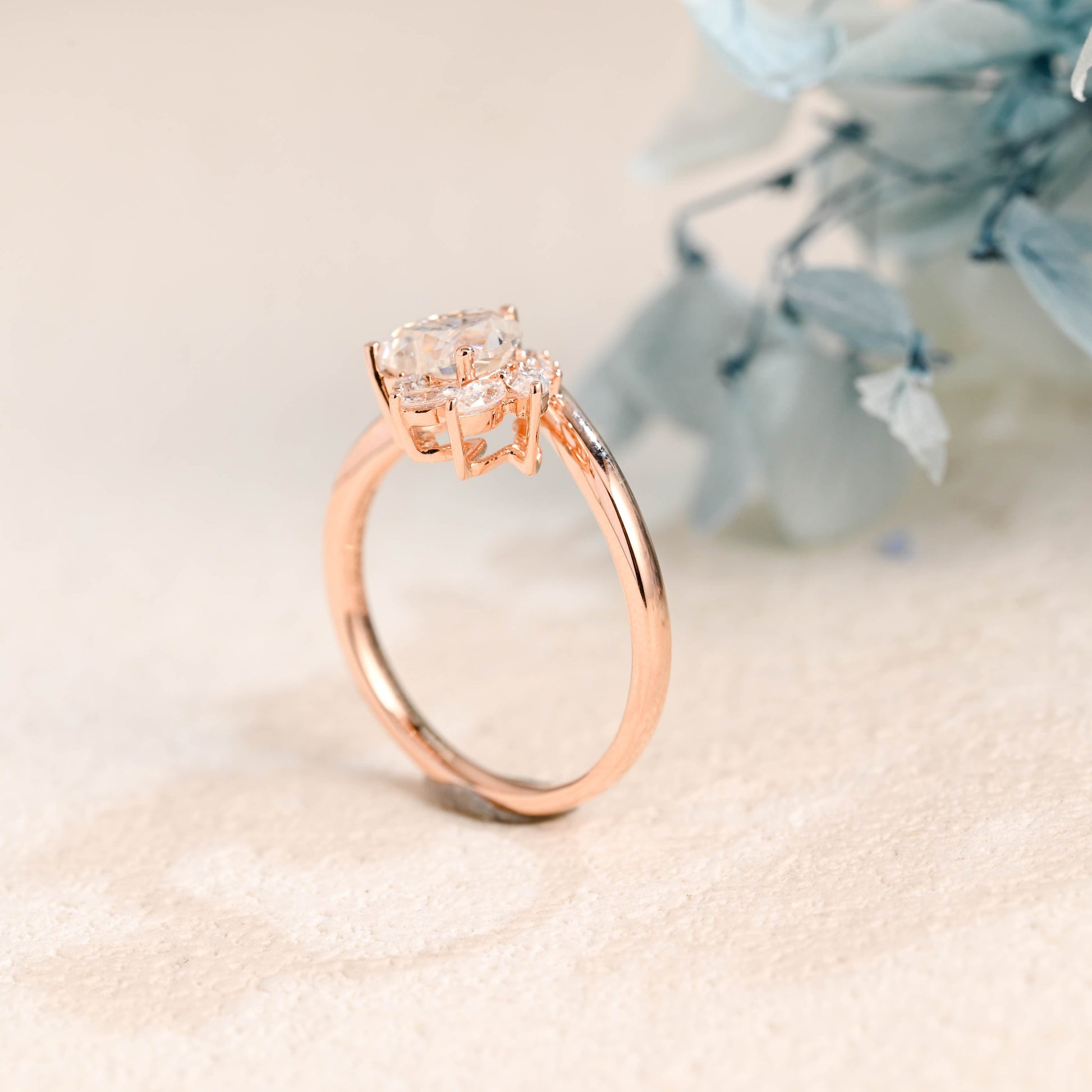 CausYou Heart cut moissanite engagement ring Solid Gold Heart Cut Moissanite Engagement Ring