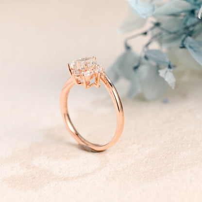 CausYou Heart cut moissanite engagement ring Solid Gold Heart Cut Moissanite Engagement Ring