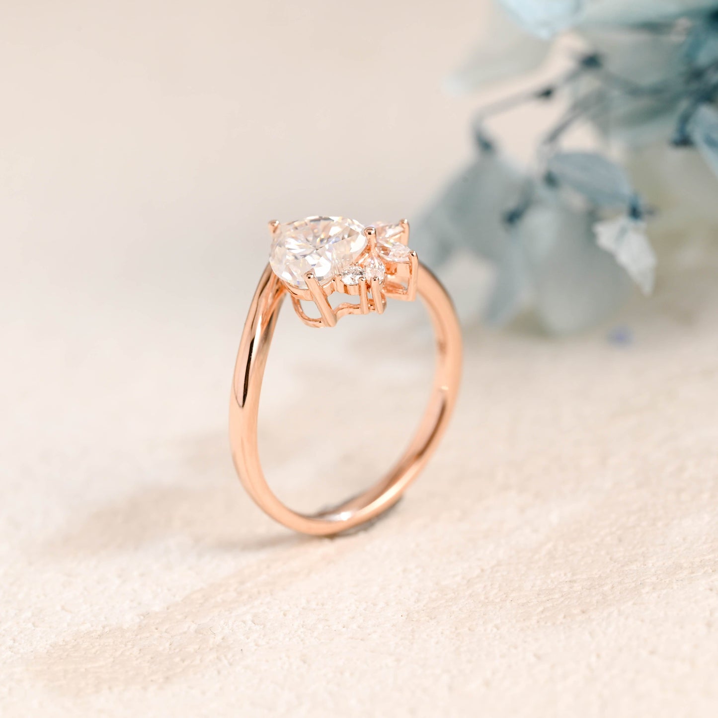 CausYou Heart cut moissanite engagement ring Solid Gold Heart Cut Moissanite Engagement Ring