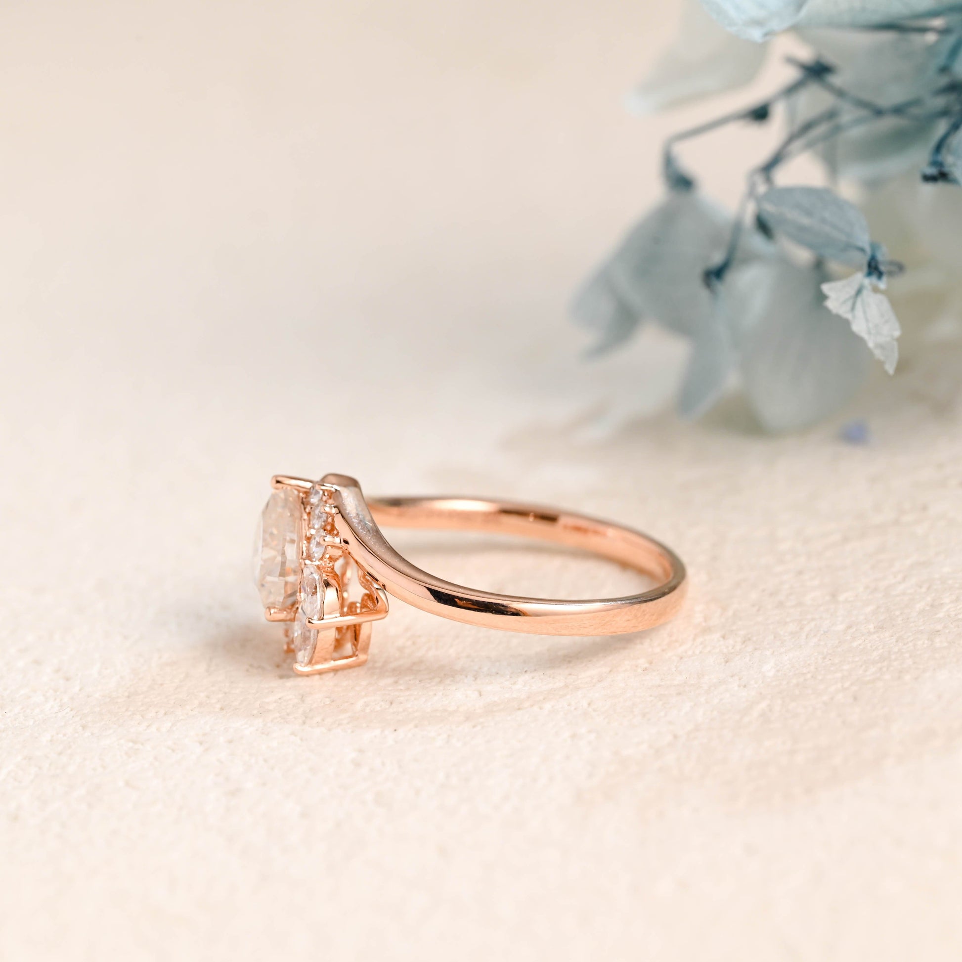 CausYou Heart cut moissanite engagement ring Solid Gold Heart Cut Moissanite Engagement Ring