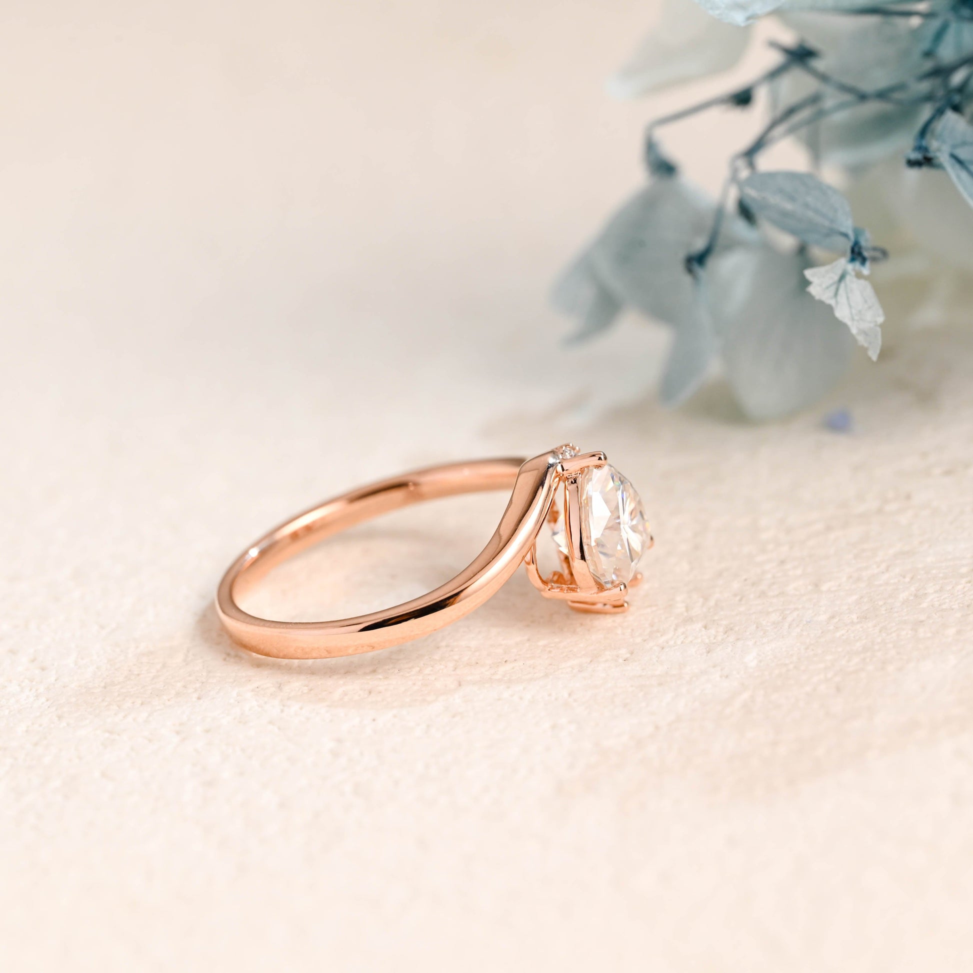 CausYou Heart cut moissanite engagement ring Solid Gold Heart Cut Moissanite Engagement Ring