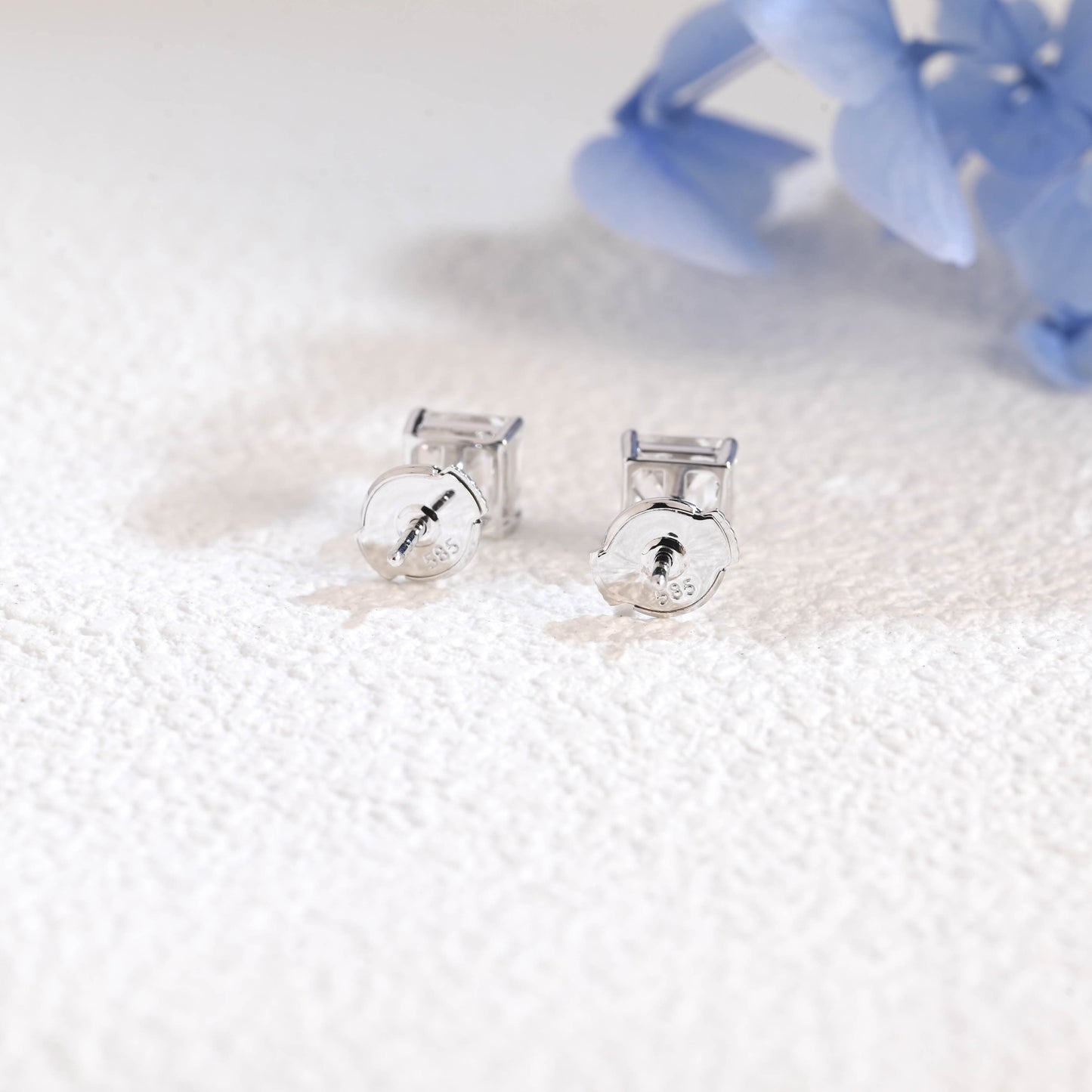 CausYou lab diamond earrings Solid Gold Asscher Cut Lab Diamond Earrings | E VS1 IGI Certified