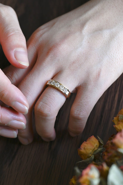 CausYou lab diamond men's wedding ring Solid Gold 3.8mm Lab Diamond Wedding Band for Man