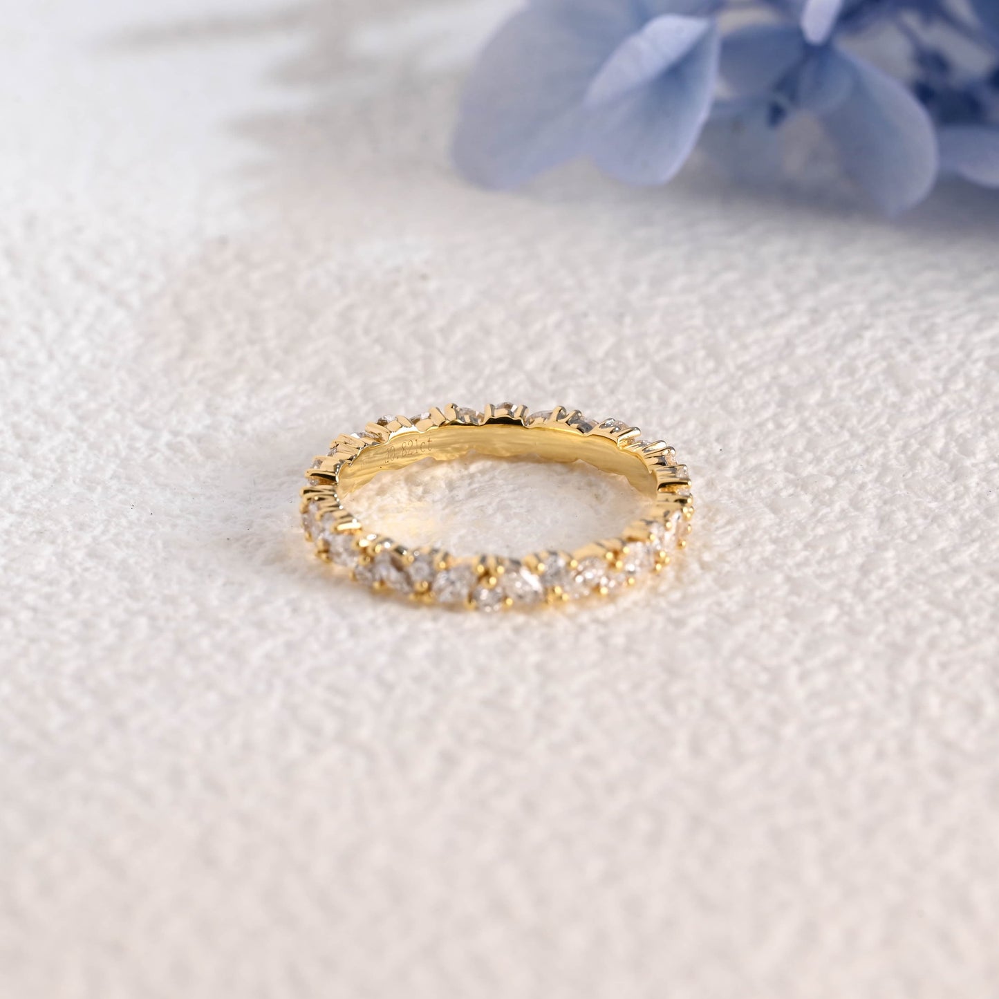 CausYou lab diamond wedding ring Solid Gold Marquise & Round Cut Lab Diamond Wedding Ring