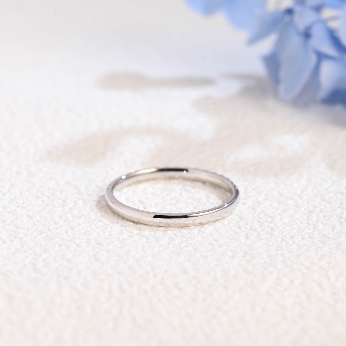CausYou lab diamond wedding ring Solid Gold Round Cut Lab Diamond Wedding Ring