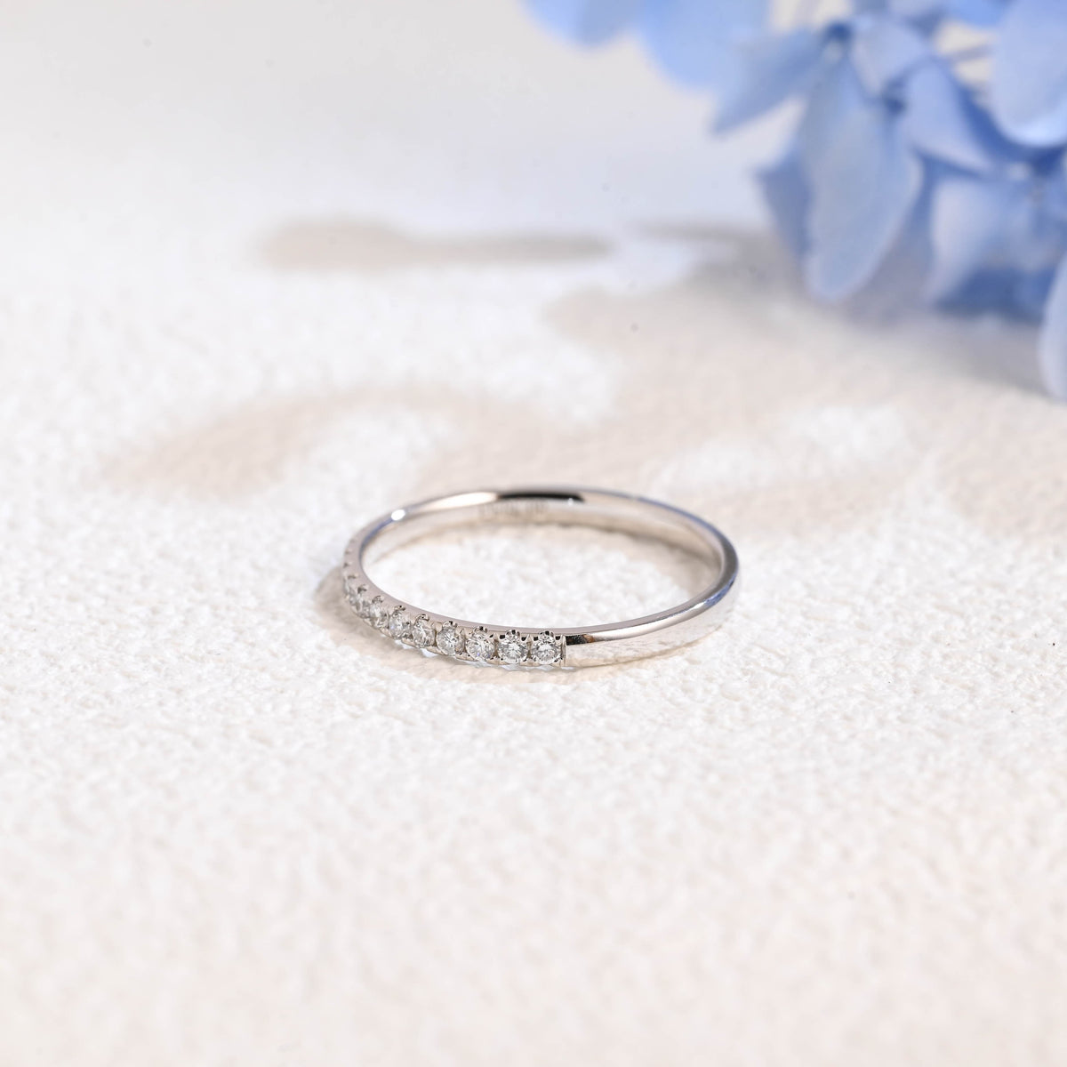 CausYou lab diamond wedding ring Solid Gold Round Cut Lab Diamond Wedding Ring