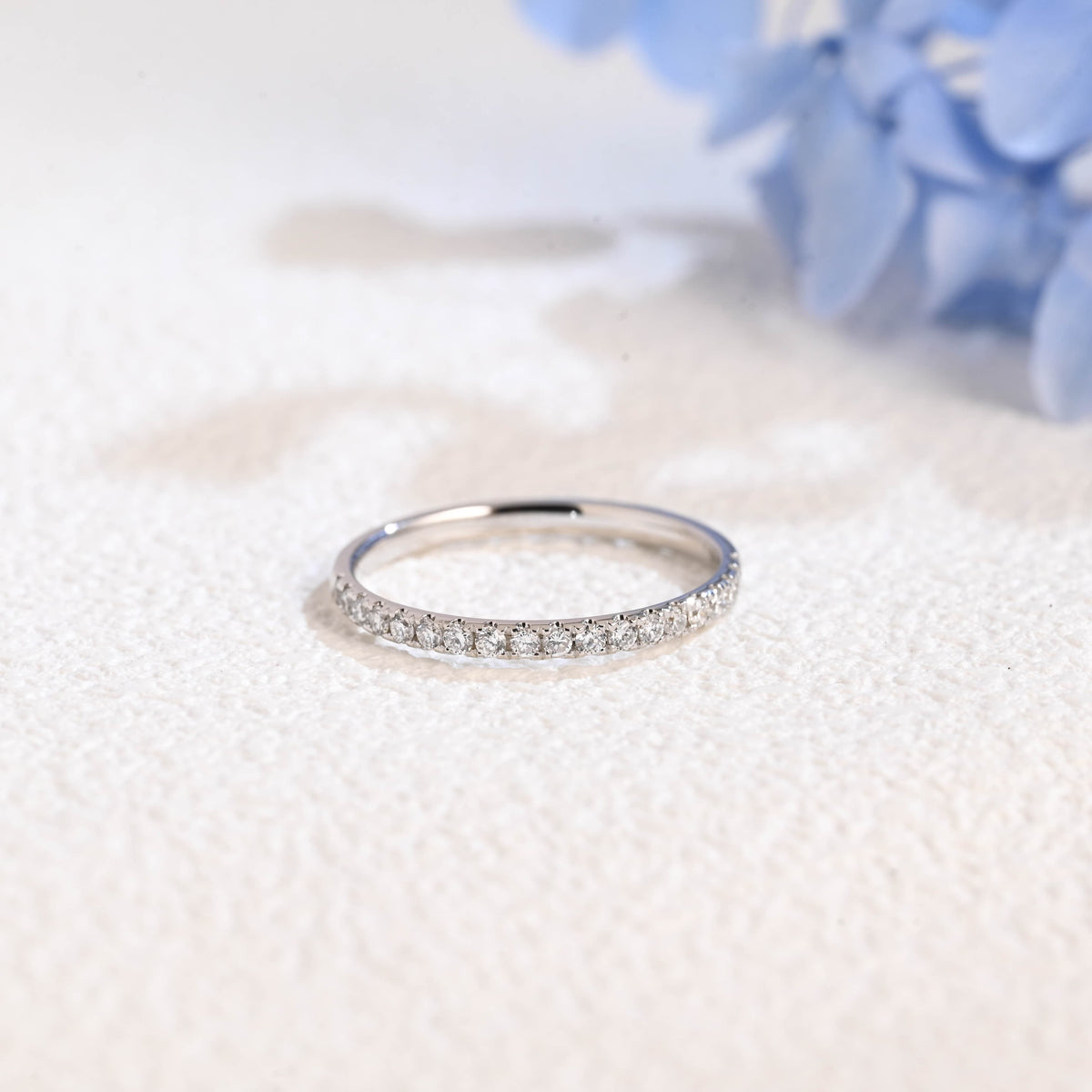 CausYou lab diamond wedding ring Solid Gold Round Cut Lab Diamond Wedding Ring