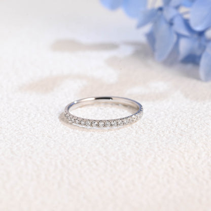 CausYou lab diamond wedding ring Solid Gold Round Cut Lab Diamond Wedding Ring