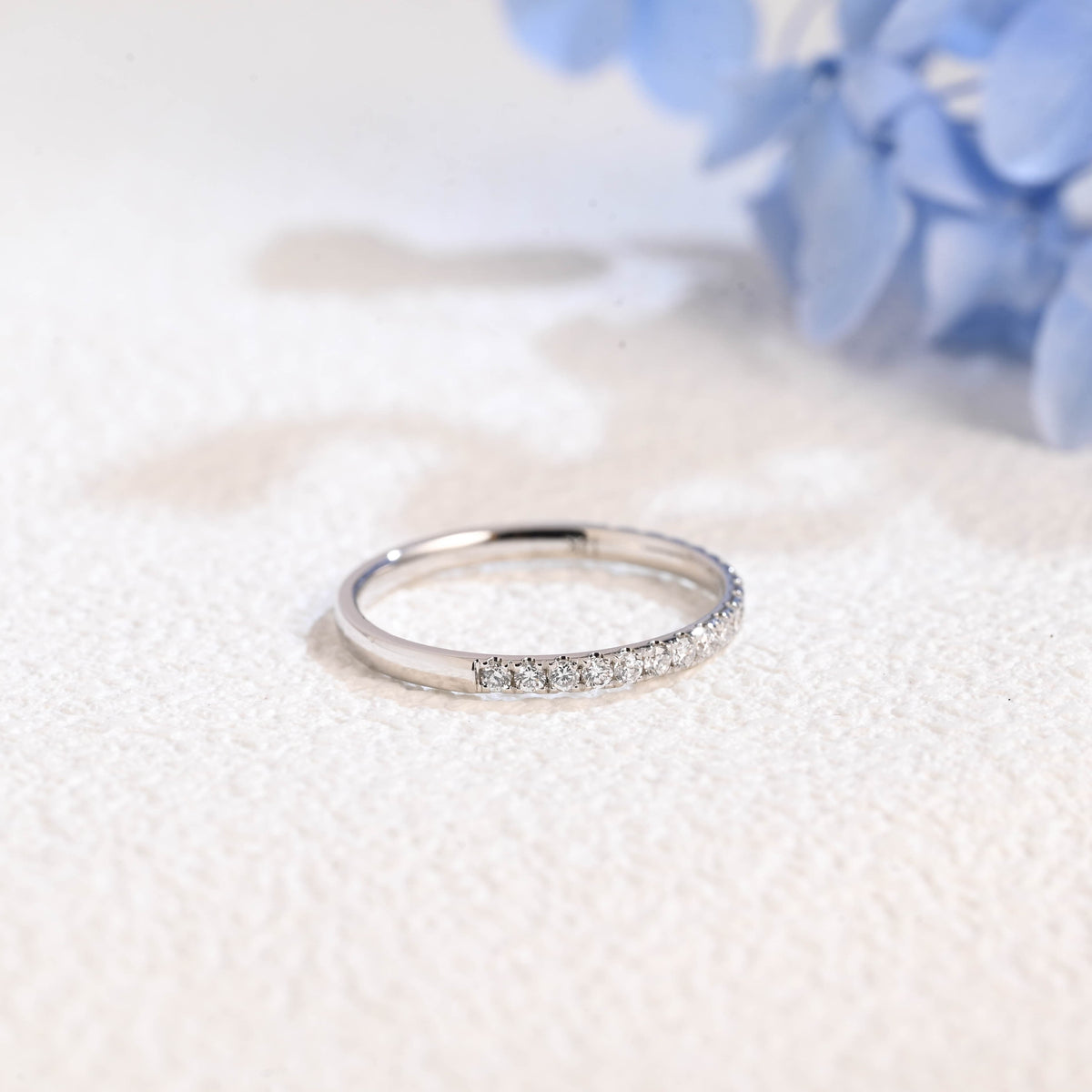CausYou lab diamond wedding ring Solid Gold Round Cut Lab Diamond Wedding Ring