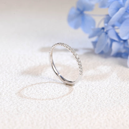 CausYou lab diamond wedding ring Solid Gold Round Cut Lab Diamond Wedding Ring