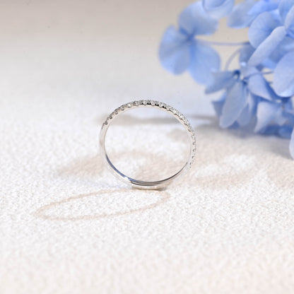 CausYou lab diamond wedding ring Solid Gold Round Cut Lab Diamond Wedding Ring