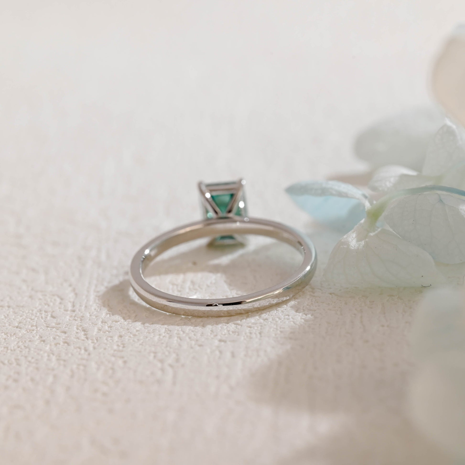 CausYou lab grown emerald engagement ring CausYou Solid Gold Lab Grown Emerald Engagement Ring