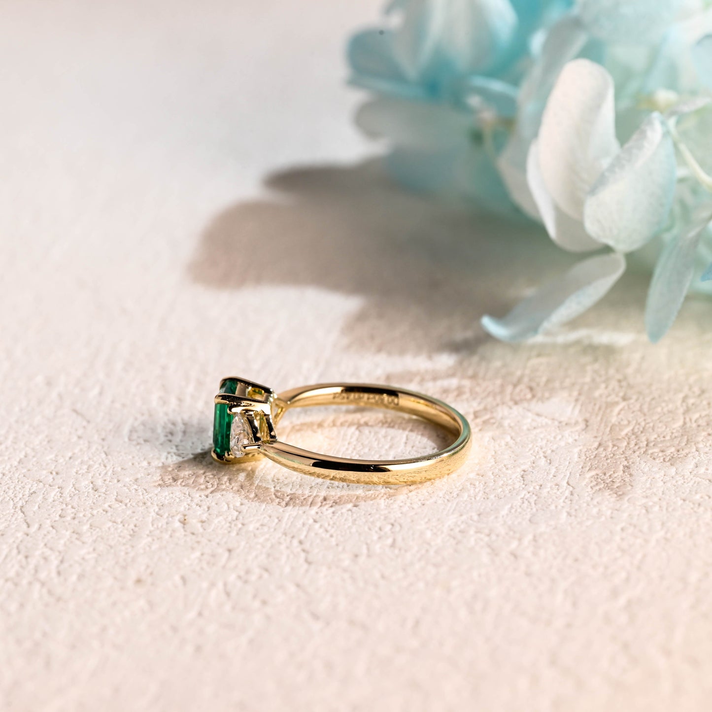 CausYou lab grown emerald engagement ring CausYou Solid Gold Lab Grown Emerald Engagement Ring, Promise Ring, Proposal Ring, Gift for Woman, Wife