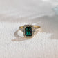 CausYou lab grown emerald engagement ring Solid Gold Lab Grown Emerald Engagement Ring, Art Deco Ring, Promise Ring, Gift for Woman