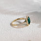 CausYou lab grown emerald engagement ring Solid Gold Lab Grown Emerald Engagement Ring, Art Deco Ring, Promise Ring, Gift for Woman