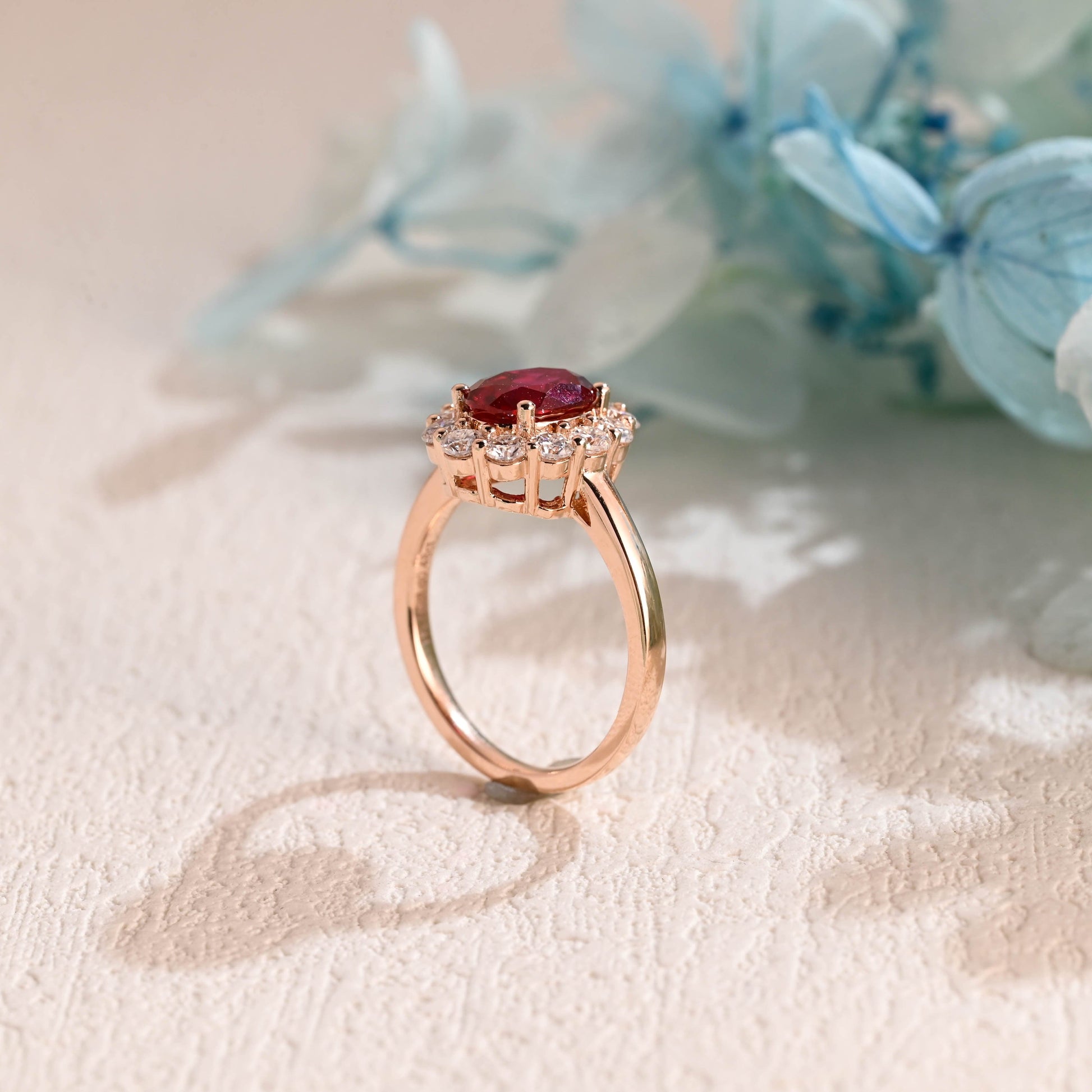 CausYou lab grown ruby engagement ring Solid Gold Oval Cut Lab Grown Ruby Engagement Ring, Promise Ring, Gift for Women Wife