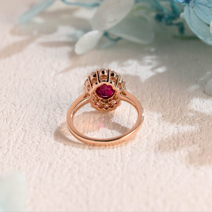 CausYou lab grown ruby engagement ring Solid Gold Oval Cut Lab Grown Ruby Engagement Ring, Promise Ring, Gift for Women Wife