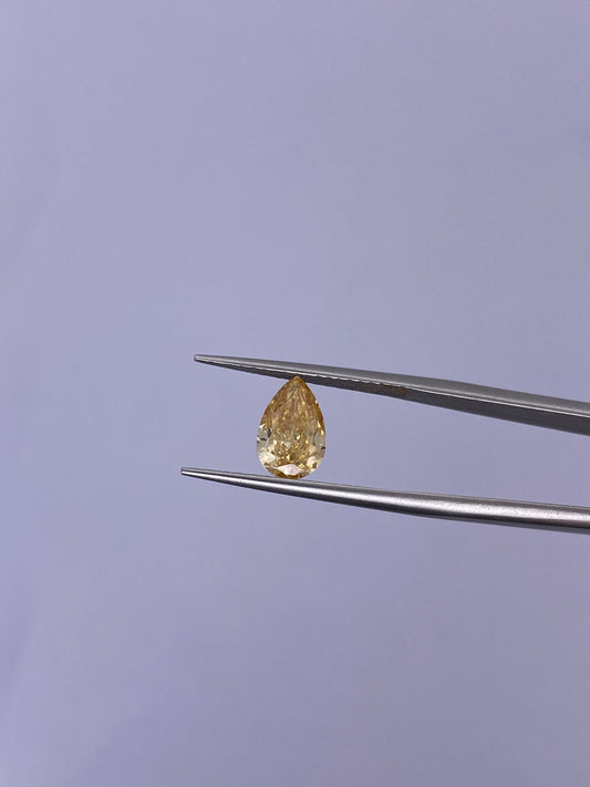CausYou loose diamond IGI Certificate Pear Cut Yellow Lab Diamond