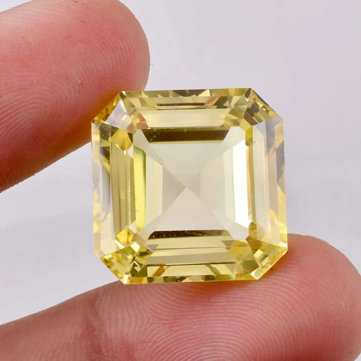 CausYou loose lab gemstone Asscher Cut Lab Grown Yellow Sapphire Loose Stone for Birthstone Jewelry Making