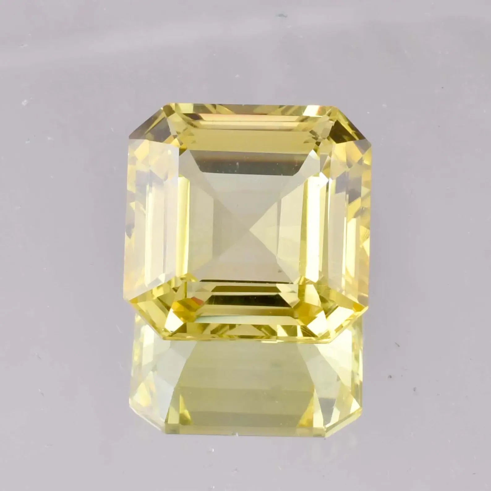 CausYou loose lab gemstone Asscher Cut Lab Grown Yellow Sapphire Loose Stone for Birthstone Jewelry Making