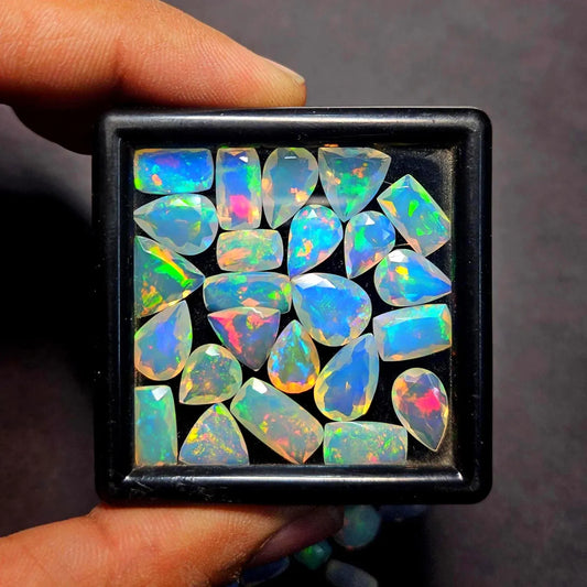 CausYou loose natural stone Faceted & Cabochon Natural Opal Mix Shape Gemstones for Birthstone Jewelry Making