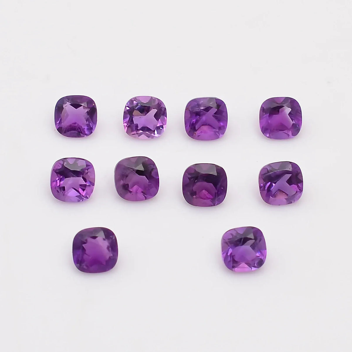 CausYou loose natural stone Natural Amethyst Cushion Cut Gemstone for Birthstone Jewelry Making