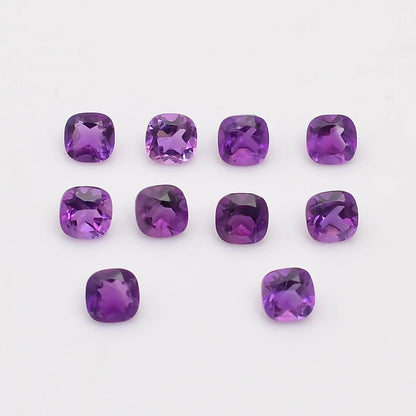 CausYou loose natural stone Natural Amethyst Cushion Cut Gemstone for Birthstone Jewelry Making