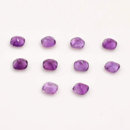 CausYou loose natural stone Natural Amethyst Cushion Cut Gemstone for Birthstone Jewelry Making