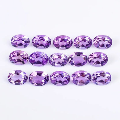 CausYou loose natural stone Natural Amethyst Oval Gemstone for Birthstone Jewelry Making