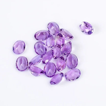 CausYou loose natural stone Natural Amethyst Oval Gemstone for Birthstone Jewelry Making