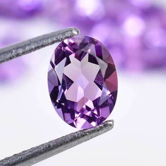 CausYou loose natural stone Natural Amethyst Oval Gemstone for Birthstone Jewelry Making