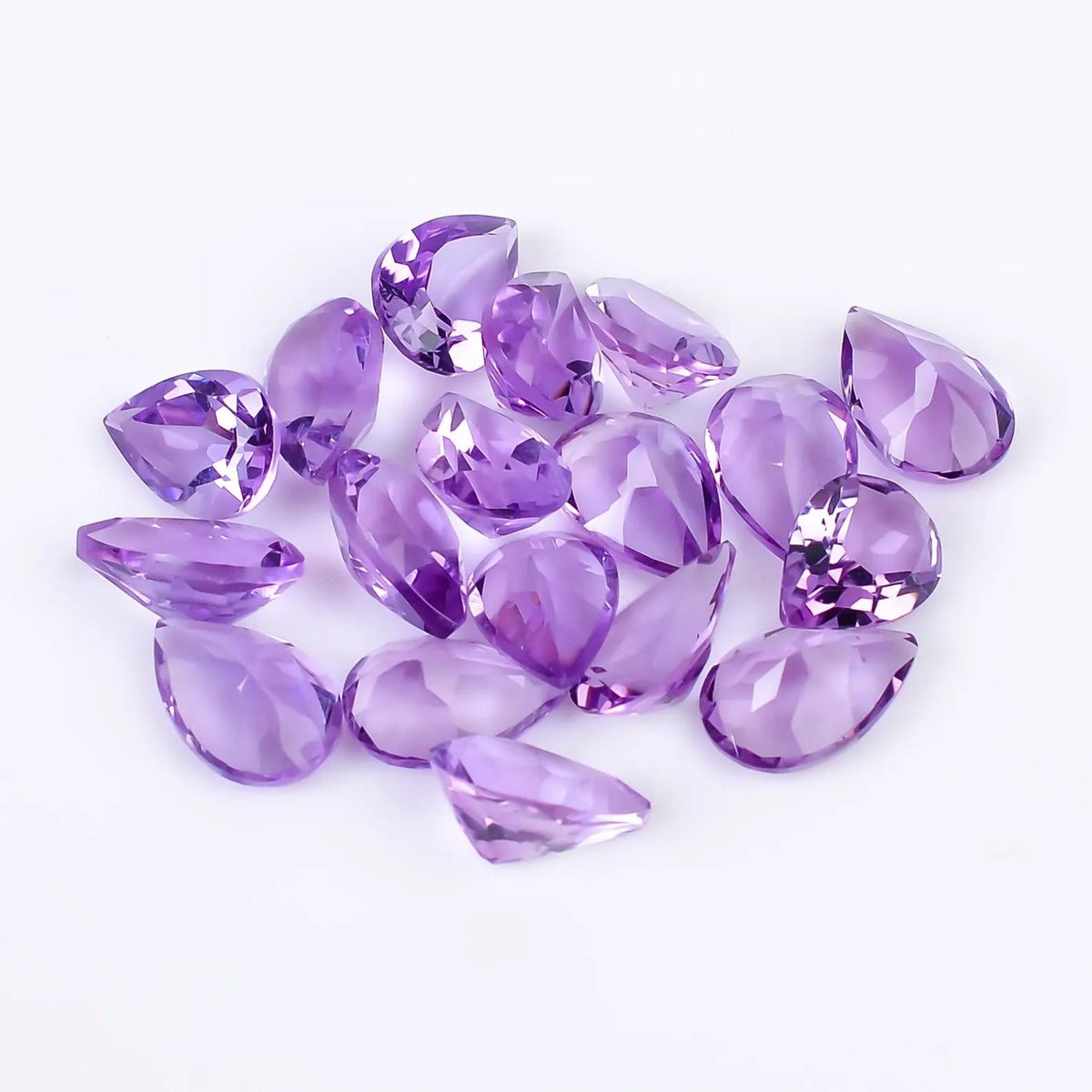 CausYou loose natural stone Natural Amethyst Pear Gemstone for Birthstone Jewelry Making