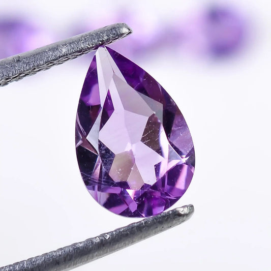 CausYou loose natural stone Natural Amethyst Pear Gemstone for Birthstone Jewelry Making