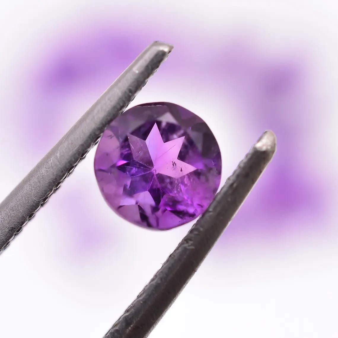 CausYou loose natural stone Natural Amethyst Round Gemstone for Birthstone Jewelry Making