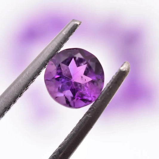 CausYou loose natural stone Natural Amethyst Round Gemstone for Birthstone Jewelry Making