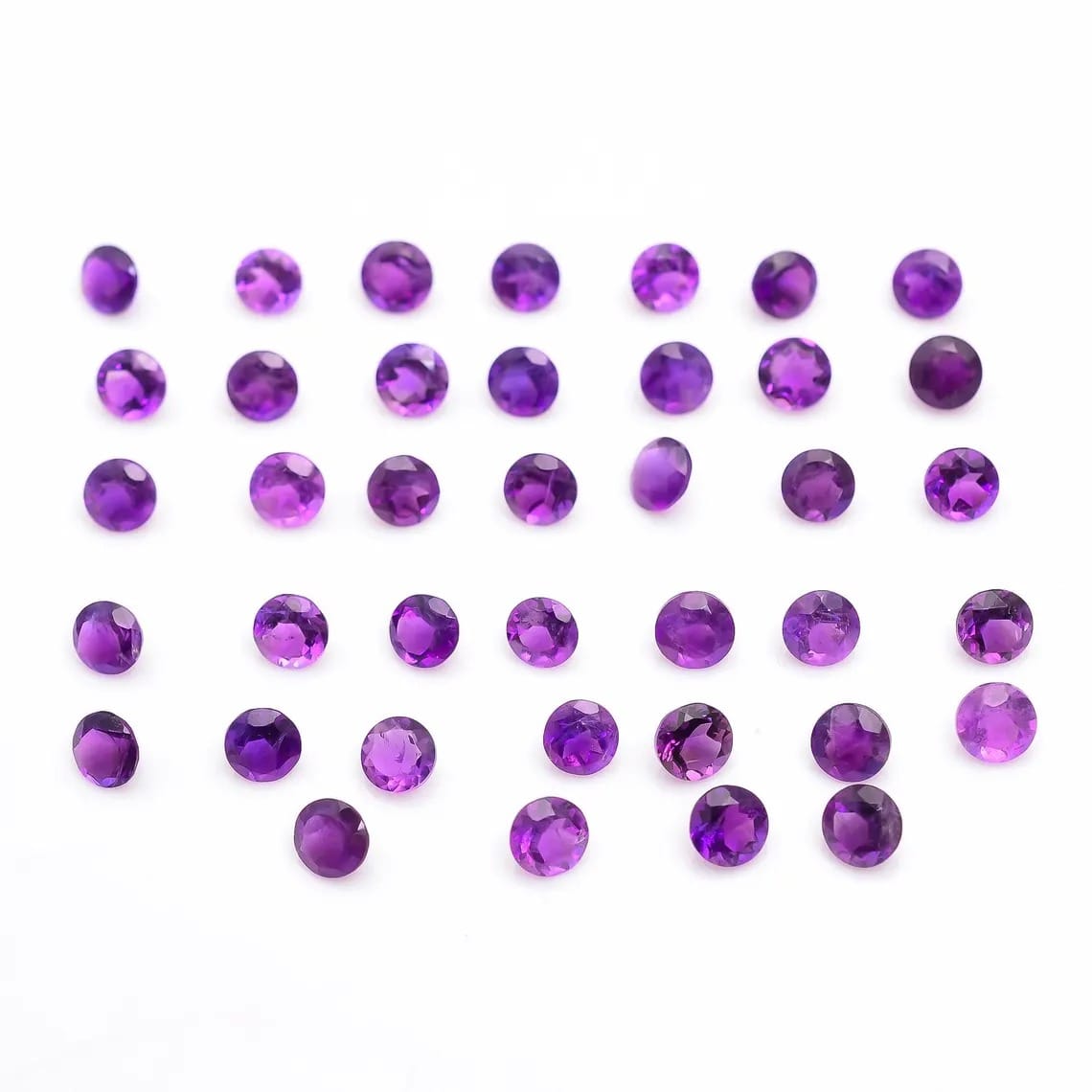 CausYou loose natural stone Natural Amethyst Round Gemstone for Birthstone Jewelry Making