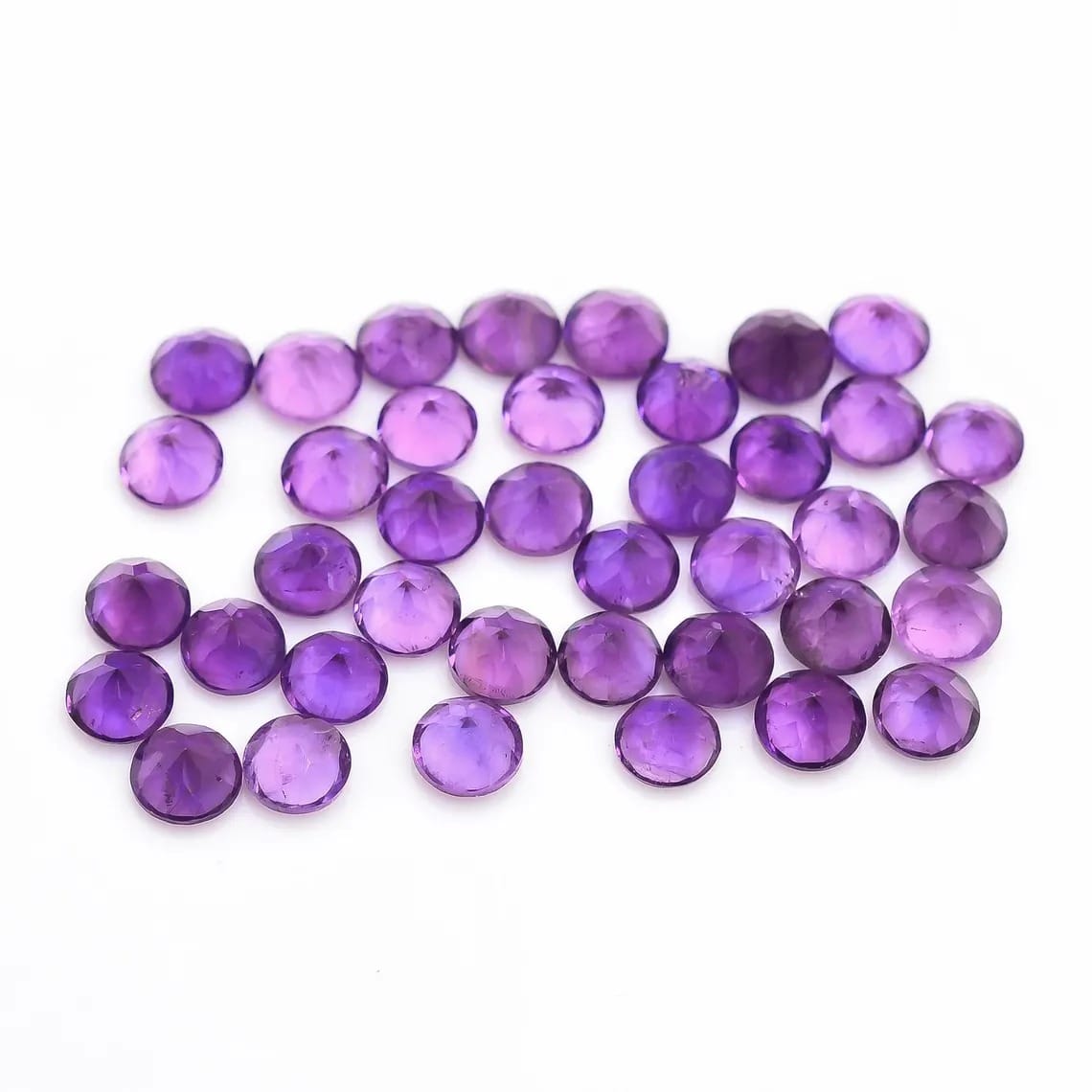 CausYou loose natural stone Natural Amethyst Round Gemstone for Birthstone Jewelry Making
