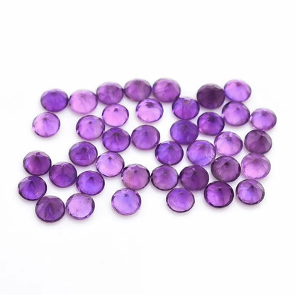 CausYou loose natural stone Natural Amethyst Round Gemstone for Birthstone Jewelry Making