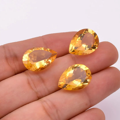 CausYou loose natural stone Natural Citrine Pear Gemstone, Faceted Yellow Loose Stone for Birthstone Jewelry Making