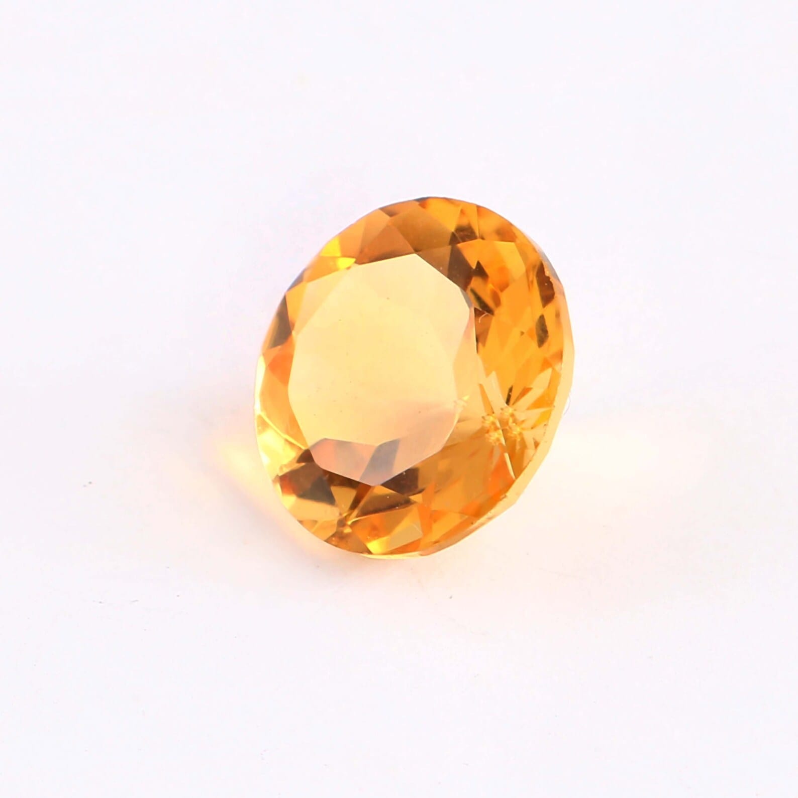 CausYou loose natural stone Natural Citrine Round Gemstone, Faceted Loose Stone for Birthstone Jewelry Making
