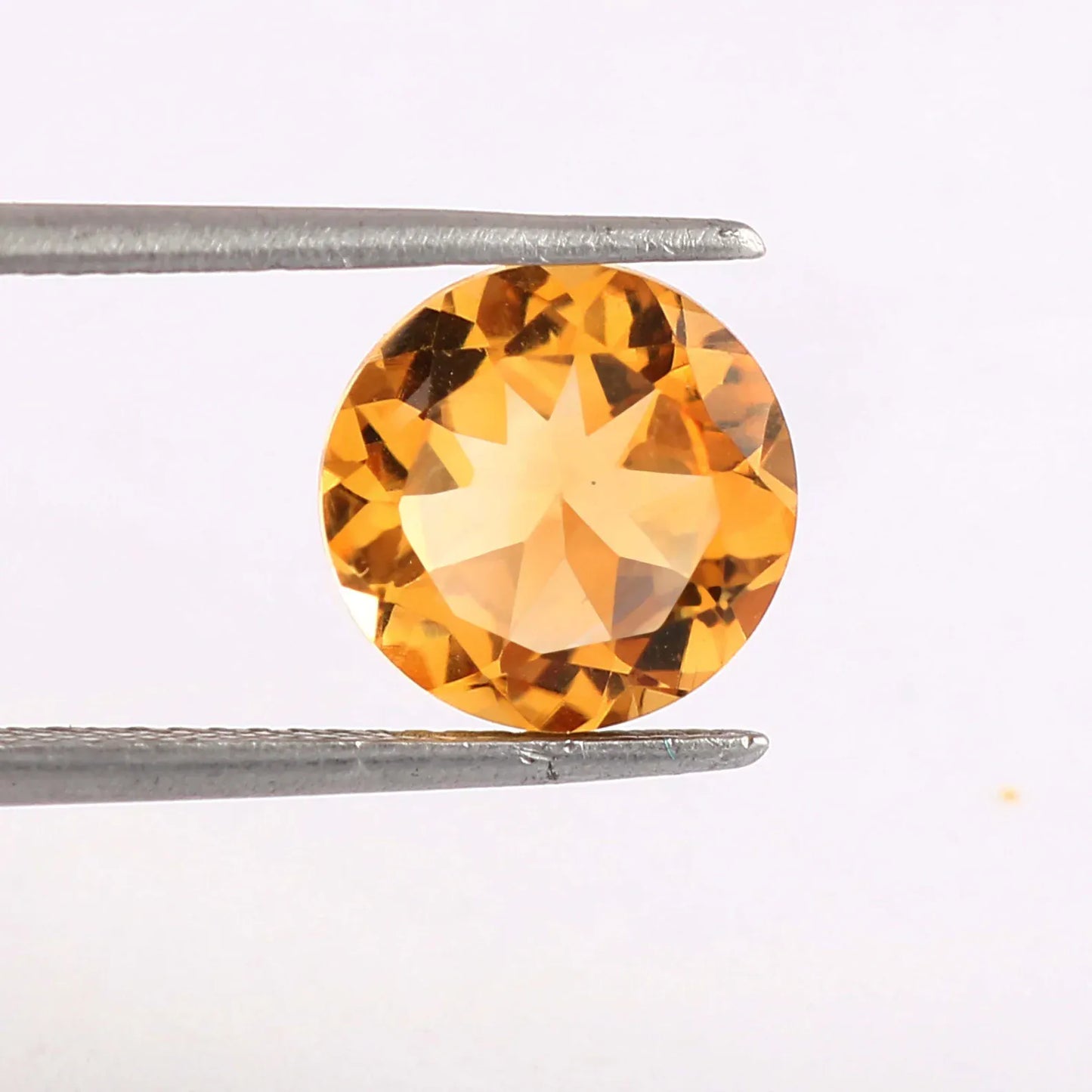 CausYou loose natural stone Natural Citrine Round Gemstone, Faceted Loose Stone for Birthstone Jewelry Making
