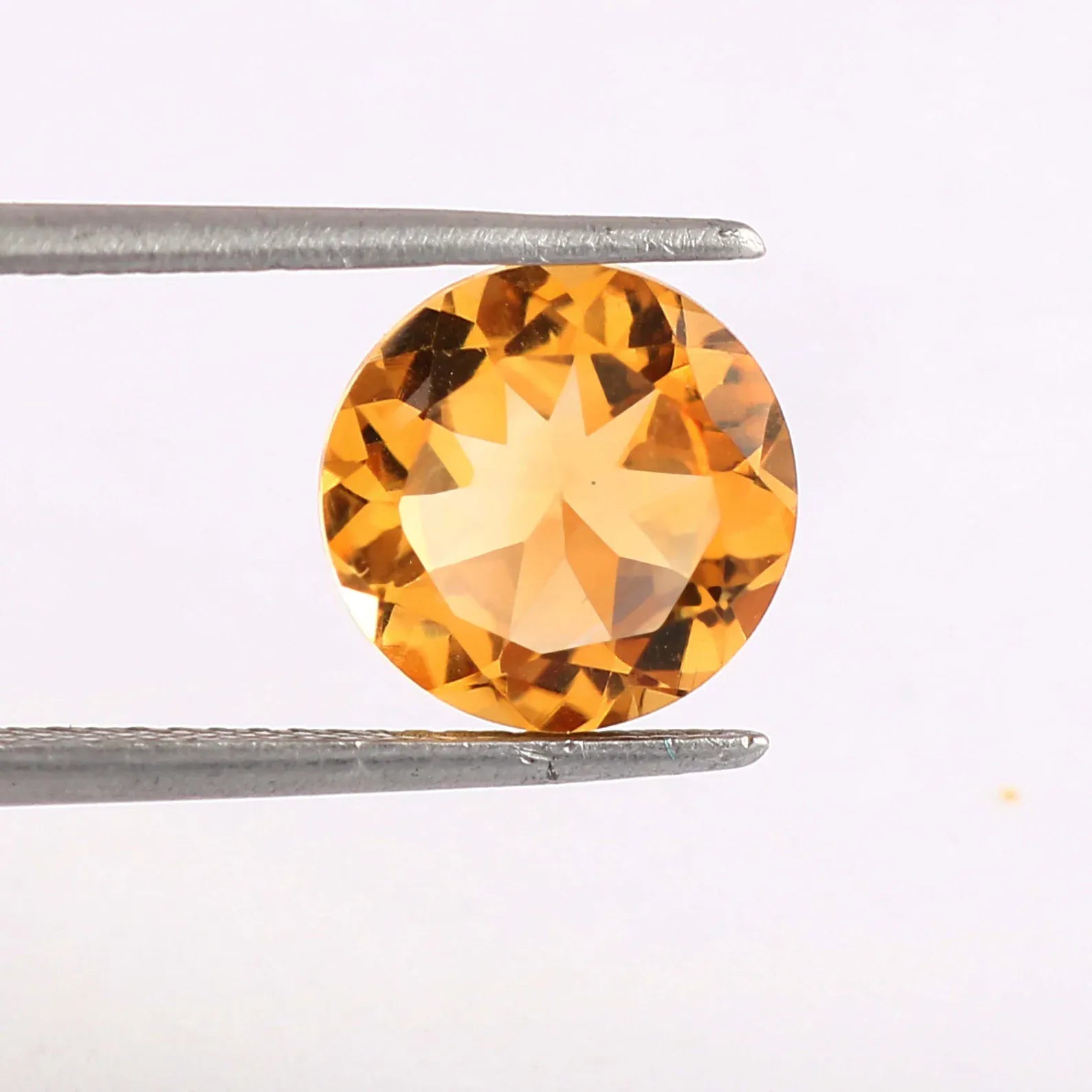 CausYou loose natural stone Natural Citrine Round Gemstone, Faceted Loose Stone for Birthstone Jewelry Making