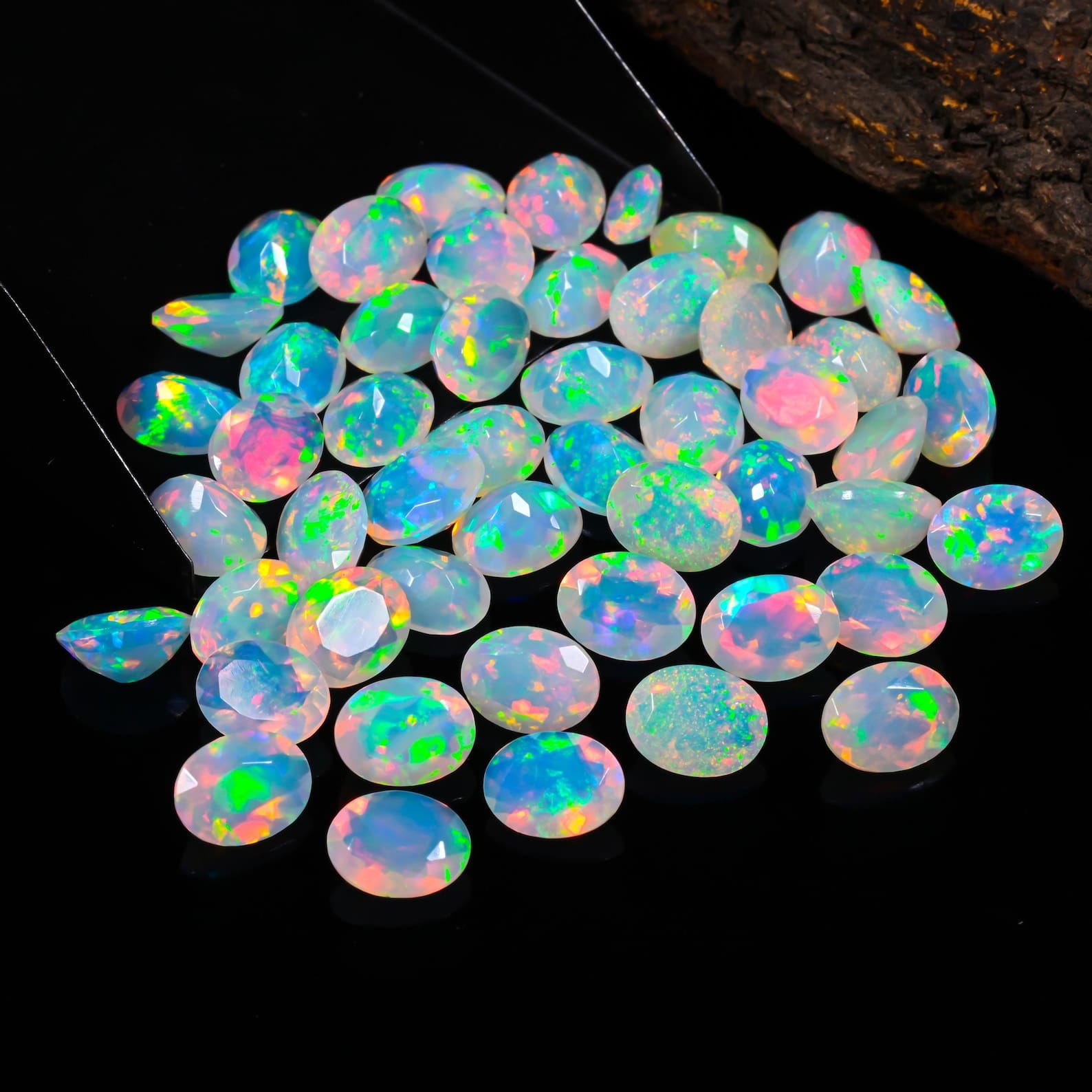 CausYou loose natural stone Natural Opal Oval Shape Faceted Gemstones for Birthstone Jewelry Making