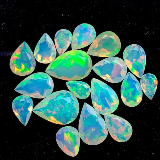CausYou loose natural stone Natural Opal Pear Shape Faceted Gemstones for Birthstone Jewelry Making