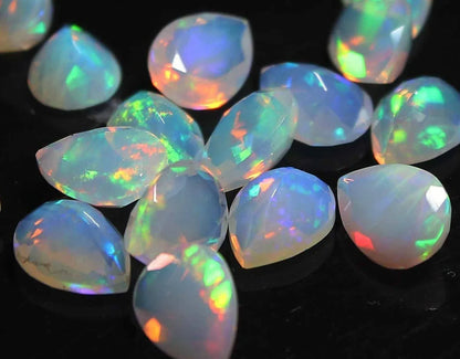 CausYou loose natural stone Natural Opal Pear Shape Faceted Gemstones for Birthstone Jewelry Making