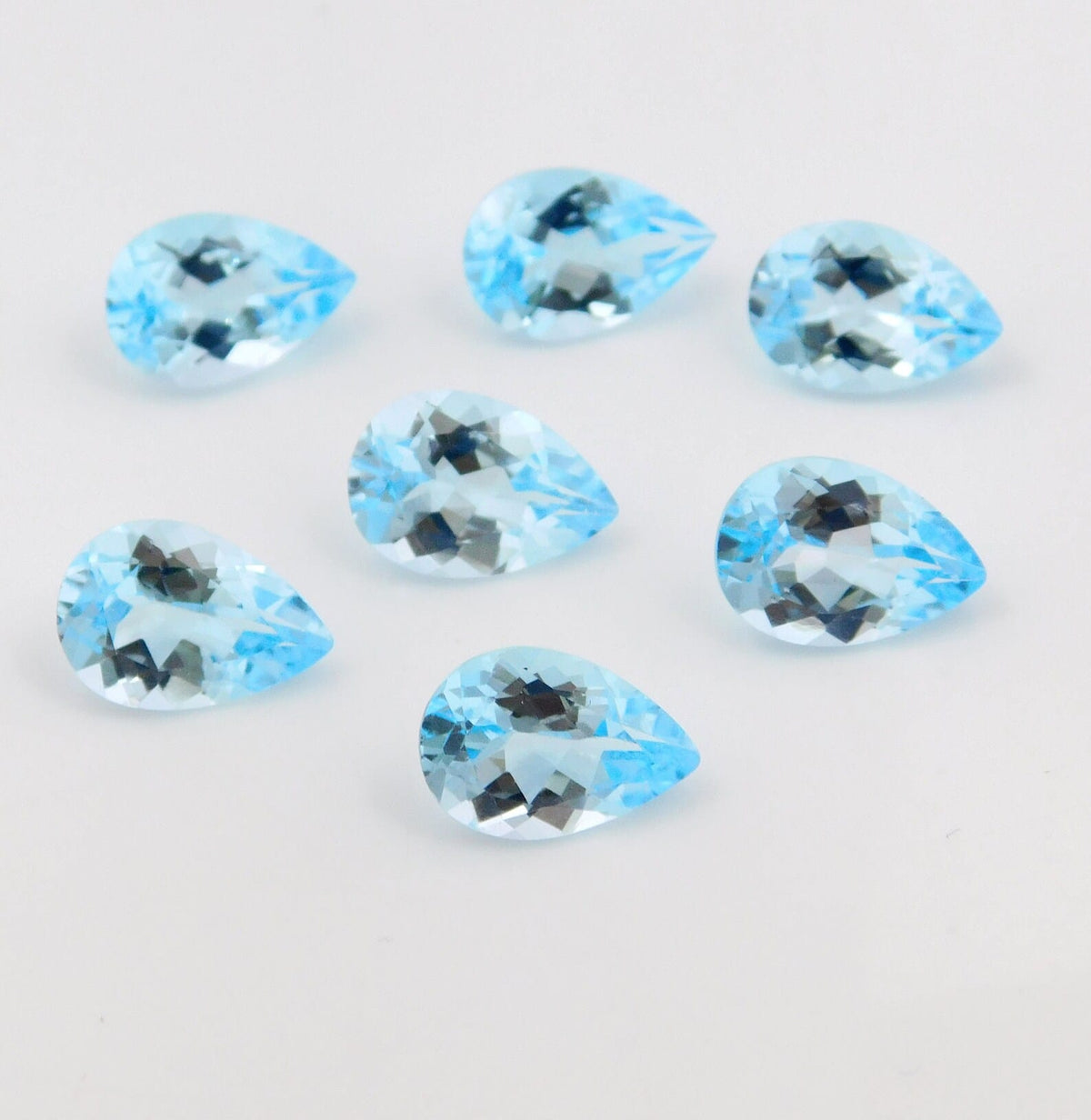 CausYou loose natural stone Natural Sky Blue Topaz Pear Gemstone for Birthstone Jewelry Making
